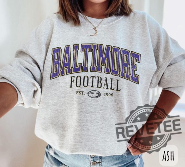 Vintage Baltimore Ravens Football Sweatshirt Tshirt Hoodie Retro Tee Gift For Fan Baltimore Maryland Crewneck Game Day Pullover Hoodies Unique revetee 1