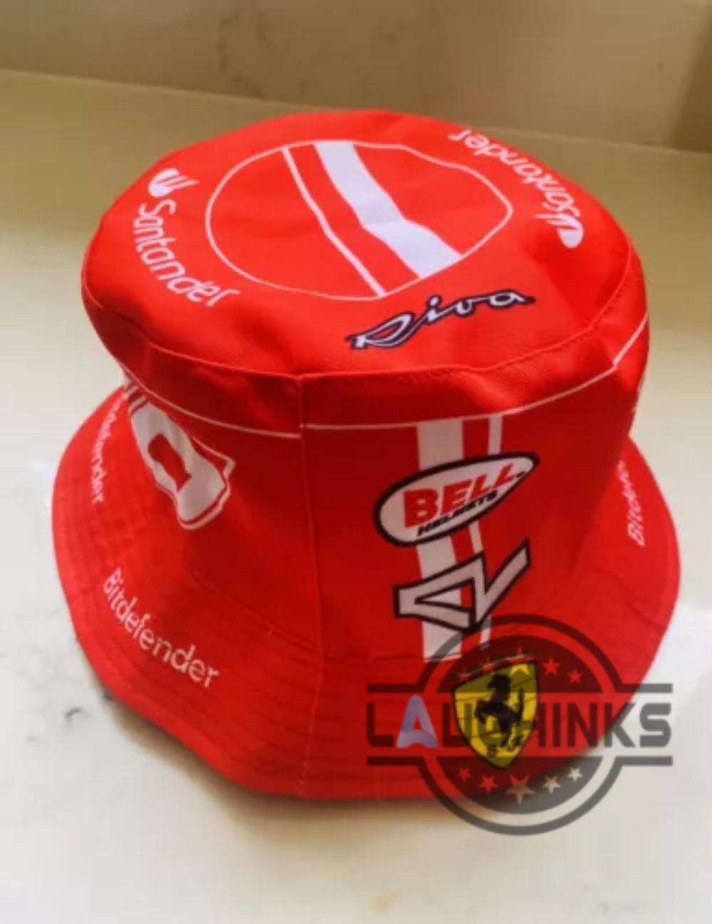 charles leclerc 2024 ferrari f1 helmet bucket hat