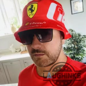 charles leclerc 2024 ferrari f1 helmet bucket hat