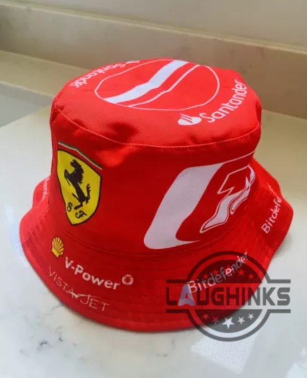 charles leclerc 2024 ferrari f1 helmet bucket hat