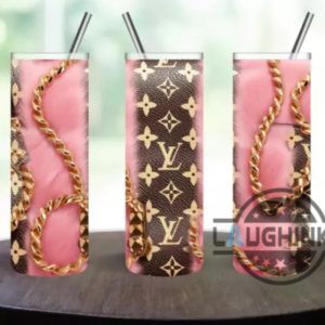 pink and brown louis vuitton skinny tumbler