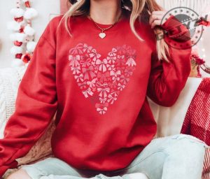 Coquette Bow Valentines Day Shirt Pink Bow Heart Valentine Sweatshirt Pink Bow Valentines Day Hoodie Retro Valentine Day Bow Tshirt giftyzy 6