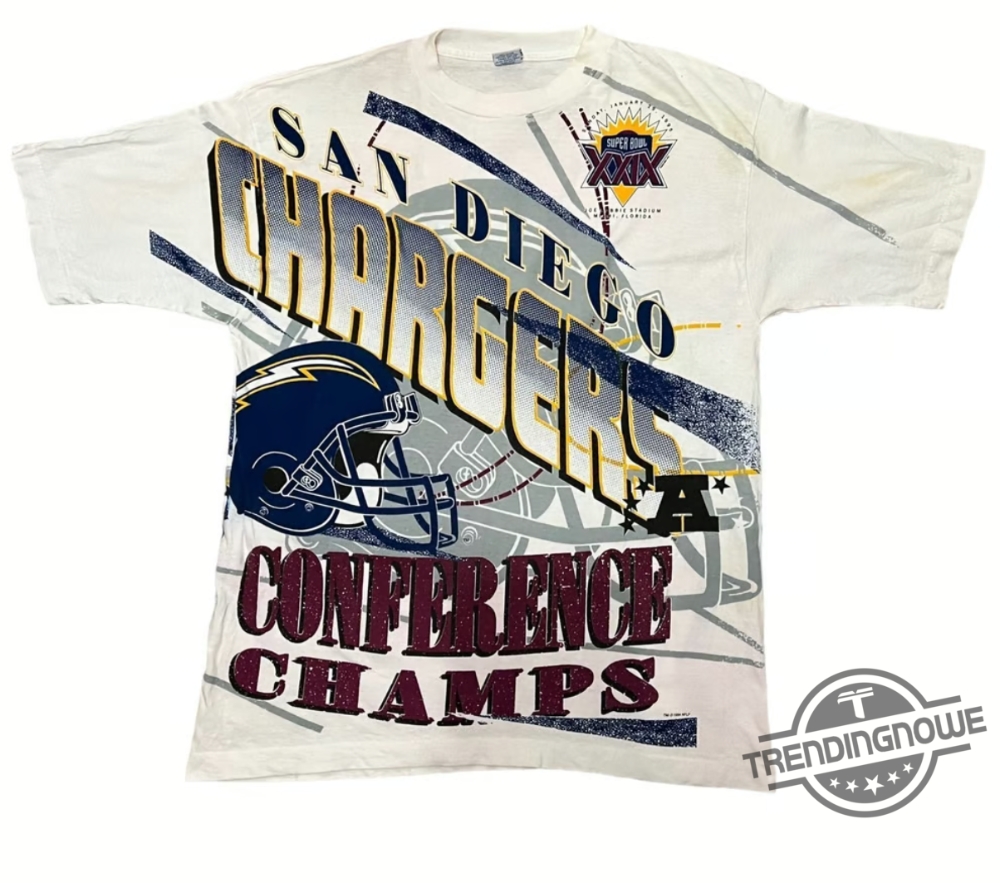 San Diego Chargers Super Bowl XXIX Champions Shirt - Classic Nfl Tribute Gear 5 San Diego Chargers Super Bowl XXIX Champions Shirt – Classic NFL Tribute Gear