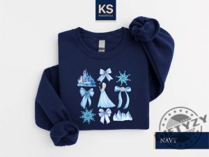 Princess Elsa Bow Shirt Disney Girls Trip Tee Birthday Girl Gift Frozen Coquette Sweater Winter Princess Youthtoddler Tshirt giftyzy 3