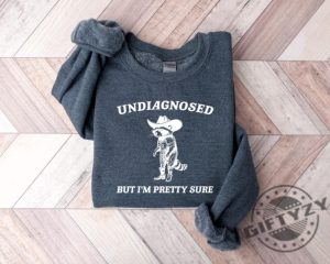 Undiagnosed But Im Pretty Sure Sweatshirt Retro Cowboy Raccoon Tshirt Raccoon Undiagnosed Western Hoodie giftyzy 3