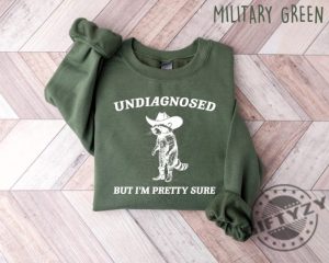 Undiagnosed But Im Pretty Sure Sweatshirt Retro Cowboy Raccoon Tshirt Raccoon Undiagnosed Western Hoodie giftyzy 4