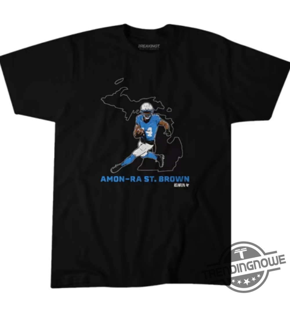Amon Ra St Brown Detroit Lions State Star Shirt - Stylish Tribute To Lions Star Player 5 Amon Ra St Brown Detroit Lions State Star Shirt – Stylish Tribute to Lions Star Player