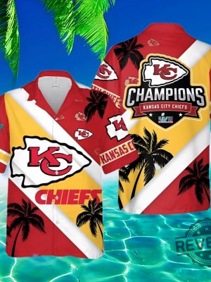 Kansas City Chiefs Super Bowl Champions Hawaiian Shirt Gift For Fan Kc Chiefs Champs Aloha Shirt Button Up Shirts Superbowl Unique revetee 1 1