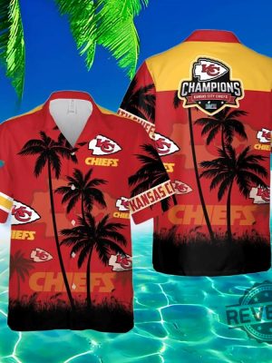 New Kansas City Chiefs Super Bowl Hawaiian Shirt And Short Gifts For Fan Kc Chiefs Champs Superbowl Aloha Shirt Button Up Shirts Unique revetee 1 1