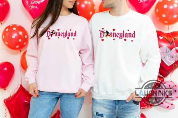 couple matching disney mickey and minnie disneyland valentines shirt