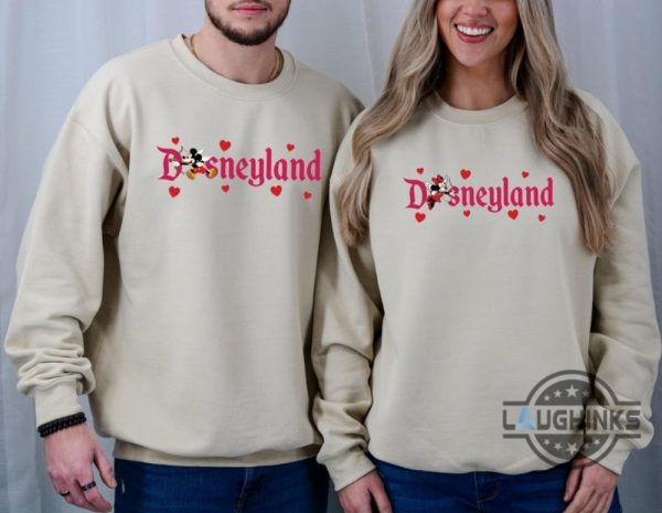 couple matching disney mickey and minnie disneyland valentines shirt