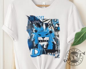 Detroit Lions Basquiat Tee Unisex Graphic Sweatshirt Soft Cotton Casual Wear Hoodie giftyzy 2