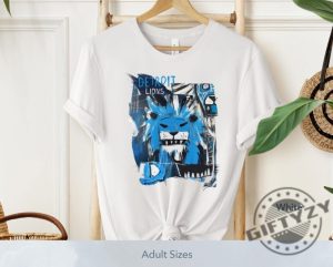 Detroit Lions Basquiat Tee Unisex Graphic Sweatshirt Soft Cotton Casual Wear Hoodie giftyzy 3