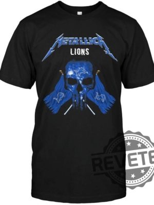 Detroit Lions Metallica Tshirt Hoodie Sweatshirt Tee Gift For Fan Mens Womens Him Her Unique revetee 1 1