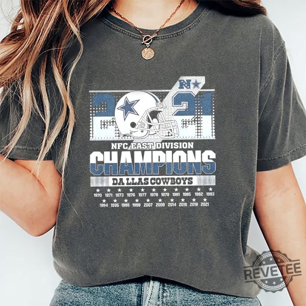 2021 Nfc East Division Champions Dallas Cowboys Unisex Tshirt Hoodie Sweatshirt Tee Gift For Fan Unique revetee 2