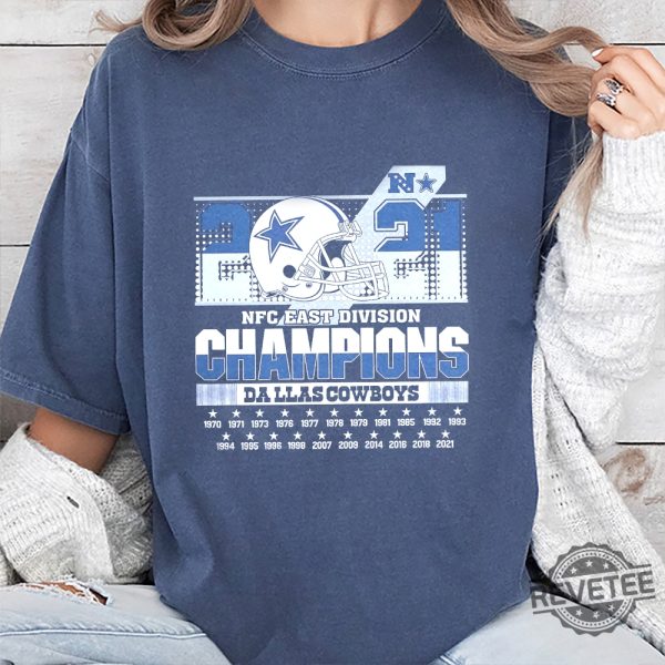 2021 Nfc East Division Champions Dallas Cowboys Unisex Tshirt Hoodie Sweatshirt Tee Gift For Fan Unique revetee 3