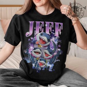 Vintage Jeff The Land Shark Superhero Tshirt Retro 90S Jeffrey Land Shark Hero Hoodie Jeff The Land Shark Homage Sweatshirt giftyzy 2