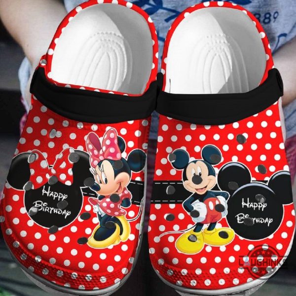 happy birthday mickey and minnie mouse crocs