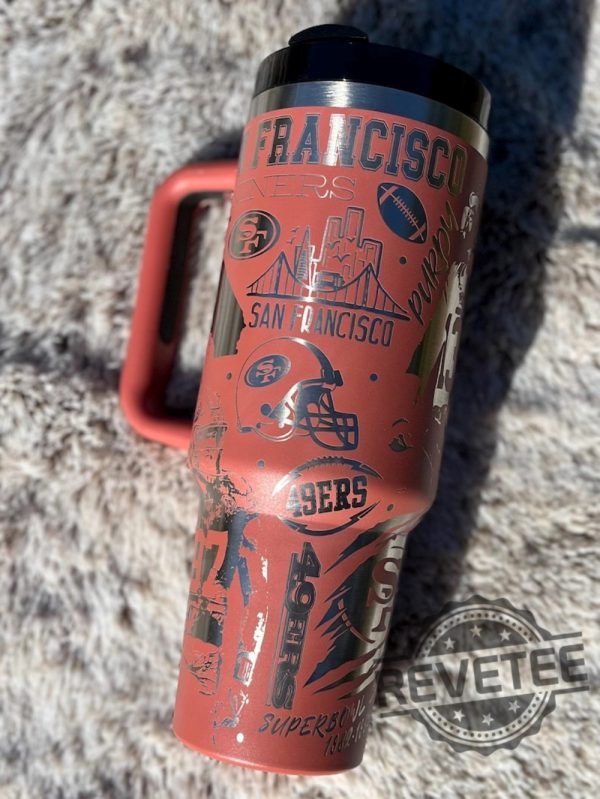 San Francisco 49Ers Football Themed Engraved Tumbler Stanley Cup 40Oz Gift For Fan Niner Sf 49Er Unique revetee 1