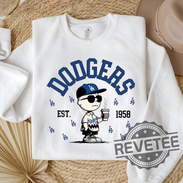 Los Angeles Dodgers 1958 Charlie Brown Sweatshirt Hoodie Tshirt Sweater Dodgers World Series Crewneck Disney Dodgers Tee Nfl Gifts revetee 1