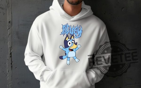 Bluey Punk Rock Heavy Metal Shirt Hoodie Sweatshirt Gift For Him Gift For Her Black Metal Goth Disney Crewneck Pullover Unique revetee 1 1