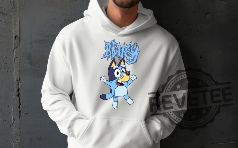 Bluey Punk Rock Heavy Metal Shirt Hoodie Sweatshirt Gift For Him Gift For Her Black Metal Goth Disney Crewneck Pullover Unique