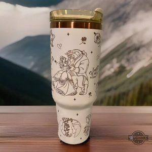 disney beauty and the beast 40oz engraved tumbler