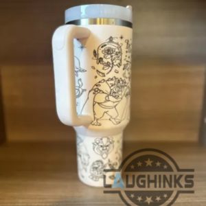 beauty and the beast engraved stanley 40oz tumbler dupe