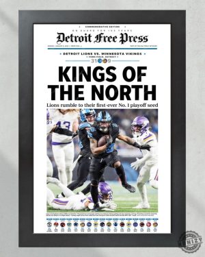 2025 Detroit Lions Historic Nfc No. 1 Seed Victory Kings Of The North Poster giftyzy 2