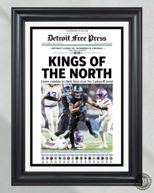 2025 Detroit Lions Historic Nfc No. 1 Seed Victory Kings Of The North Poster giftyzy 3