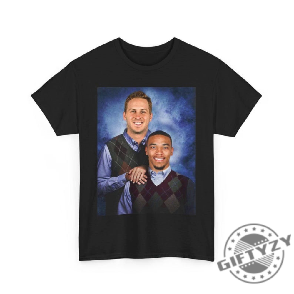 Jared Goff Amon Ra St. Brown Step Brothers Tee Detroit Lions