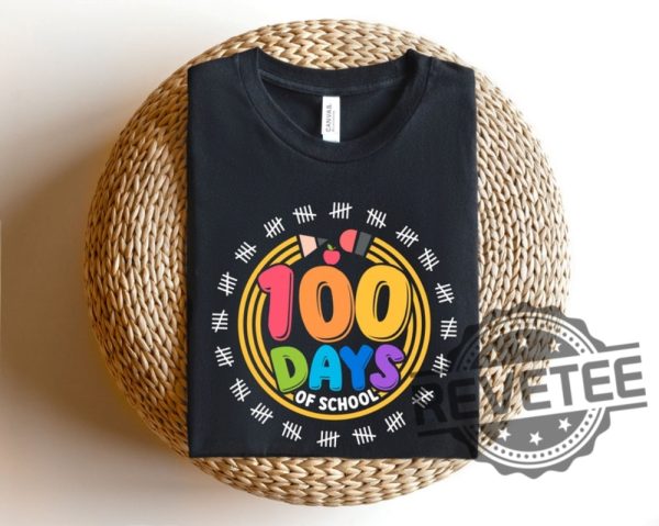 100 Days Of School Tshirt Hoodie Sweater Tee Gift For Him Her Celebration Back To School Shirts Gifts For Teacher Sweater Hoodies Unique revetee 1