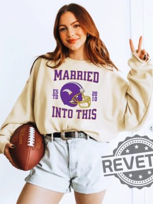 Minnesota Vikings Married Into This Tshirt Hoodie Sweatshirt Skol Husband Shirts Vintage Tee Gift For Vikings Wife Unique