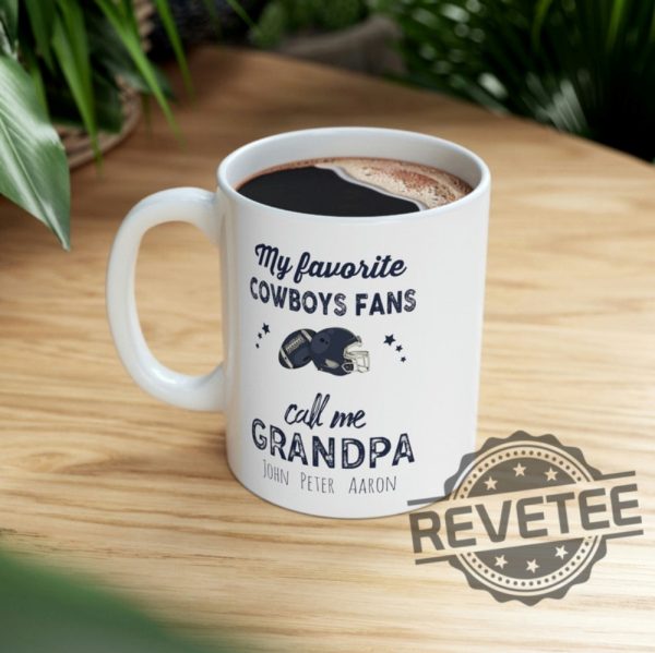 Dallas Cowboys Fan Gift Mug Custom Names Grandpa Gift Fathers Day Gift Ceramic Mug Tshirt Hoodie Sweatshirt Unique revetee 1