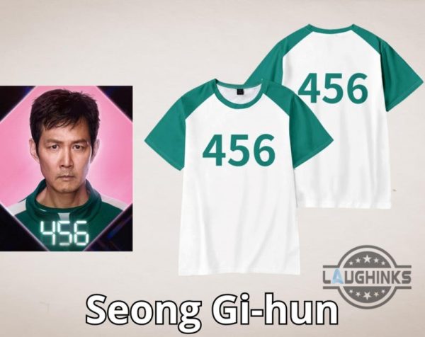 custom number squid game green player t shirt hoodie sweatshirt