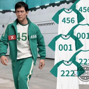 custom number squid game green player t shirt hoodie sweatshirt