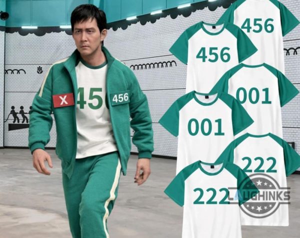 custom number squid game green player t shirt hoodie sweatshirt