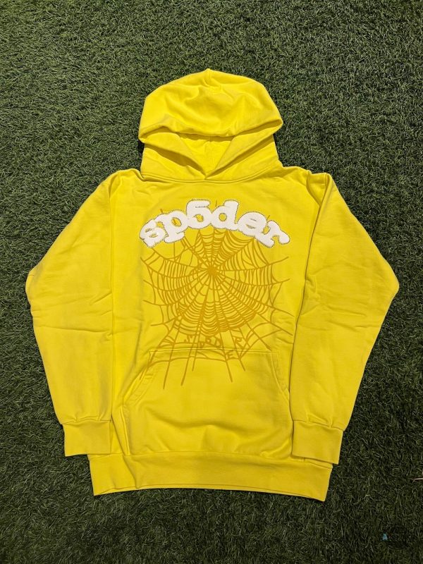 yellow sp5der hoodie t shirt sweatshirt reprinted replica