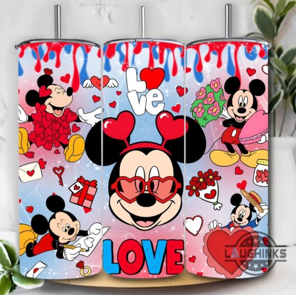 disney valentines couple cartoon 20oz skinny tumbler choose design