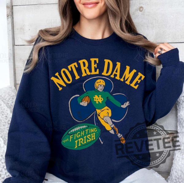 Notre Dame Fighting Irish Tshirt Hoodie Sweatshirt Apparel Sugar Bowl Tee Gift For Fan Retro Unique revetee 1