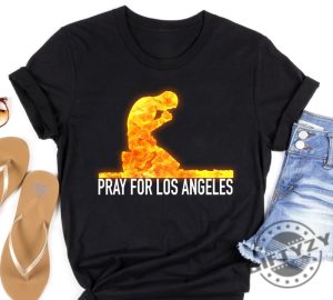 Support La Wildfire Los Angeles Firefighter Tshirt giftyzy 3