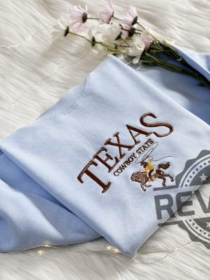 Texas Cowboy State Embroidered Sweatshirt Hoodie Tshirt Tee Gift Women Men Embroidery Hoodies Vintage Western Sweater Unique revetee 1 1