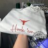 Texas Longhorns Hook Em Texas Embroidered Sweater Tshirt Hoodie Embroidery Crewneck Pullover Hoodies Sweatshirt Unique revetee 1