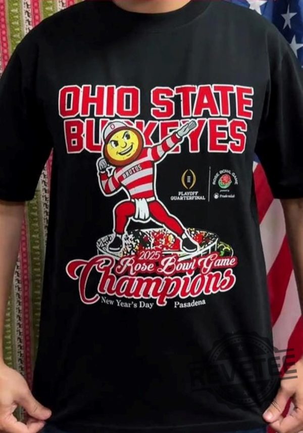 Ohio State Buckeyes University 2025 Rose Bowl Champions Sweatshirt Hoodie Tshirt Osu Buckeyes Champs Tee Game Day Merch Unique revetee 1