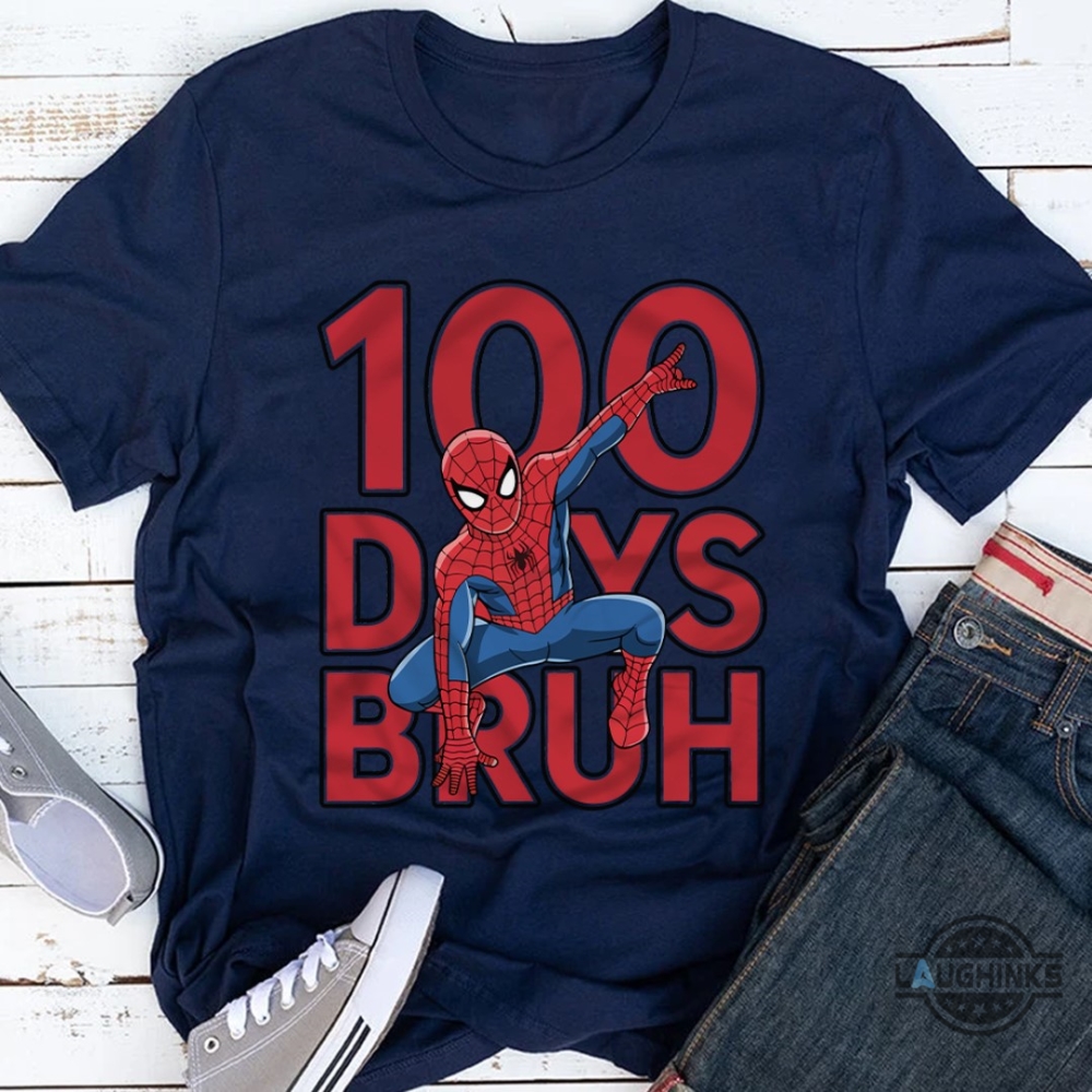 Spider Man 100 Days Of School Bruh Shirt