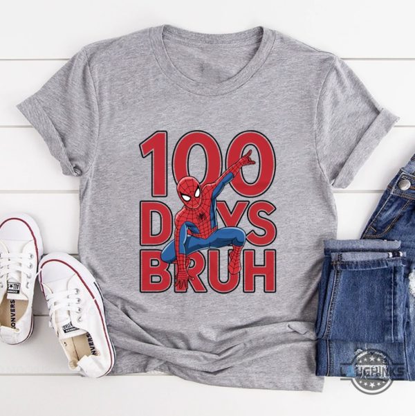 spider man 100 days of school bruh shirt