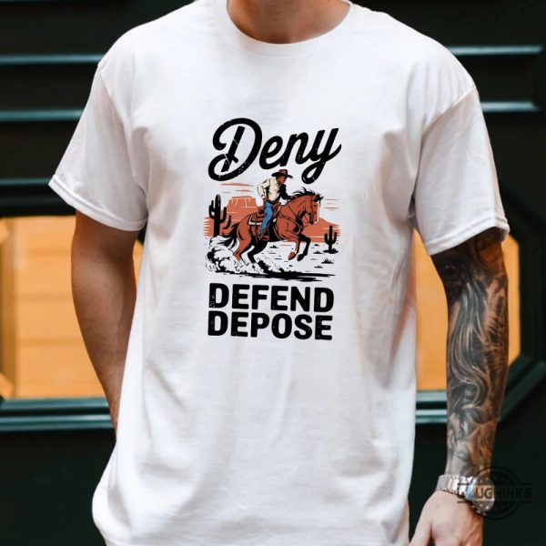 deny defense depose cowboy graphic tee shirt