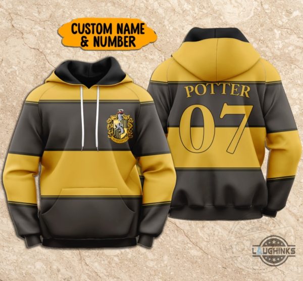 harry potter hufflepuff quidditch custom name number outfits uniform cosplay costume shirt laughinks 1