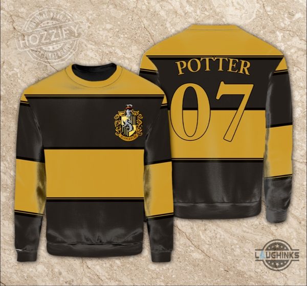 harry potter hufflepuff quidditch custom name number outfits uniform cosplay costume shirt laughinks 2