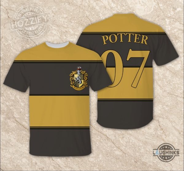 harry potter hufflepuff quidditch custom name number outfits uniform cosplay costume shirt laughinks 3